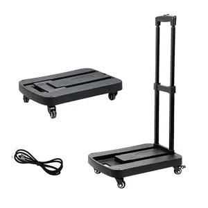 Folding Hand Truck Heavy Duty Luggage Cart Utility Dolly Platform Cart with 6 Wheels for for Moving Travel Shopping