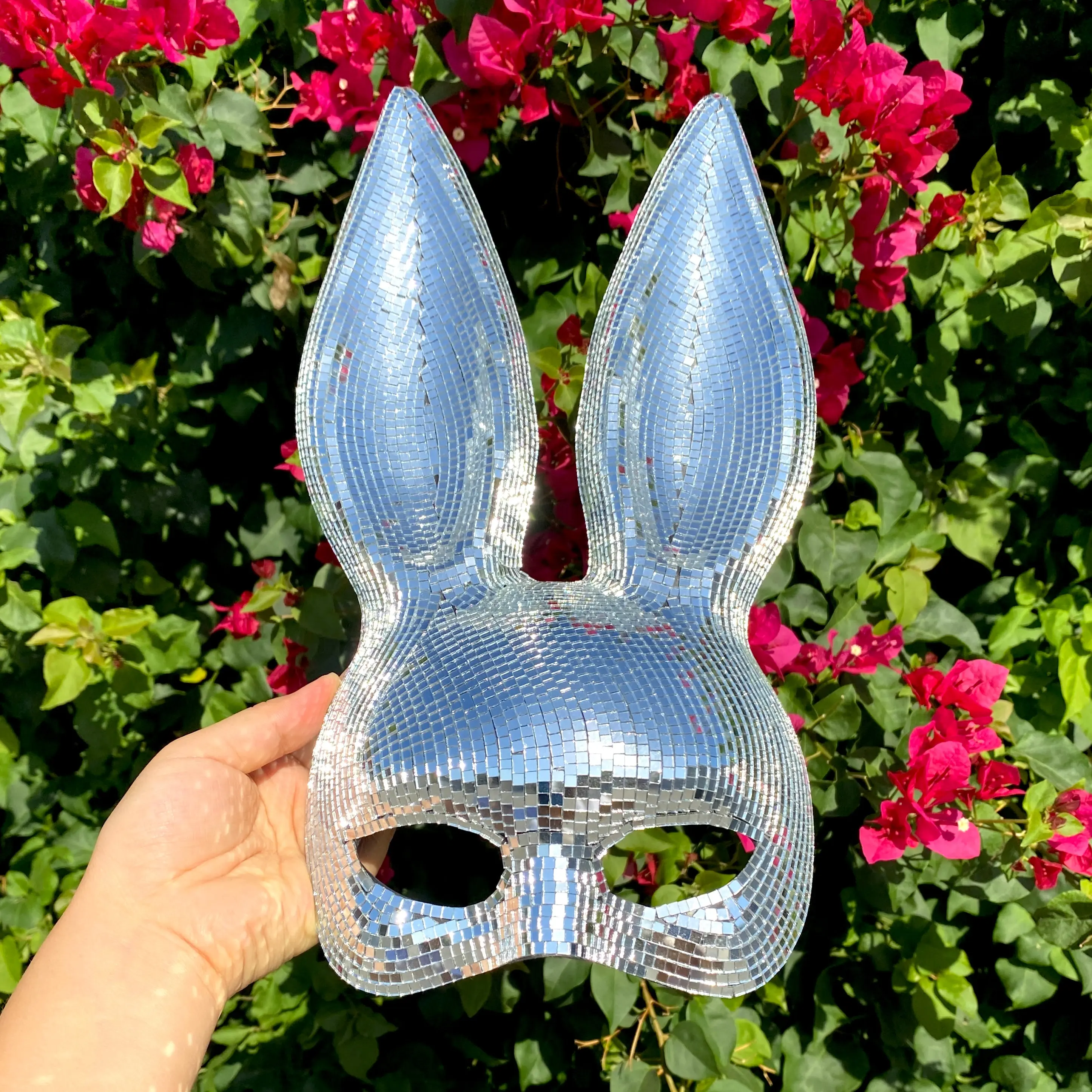 Women's Bunny Masquerade Mirror Mask, Venetian Bunny Mask, Rabbit Masquerade Mask, Animal Mask, Bunny Mask
