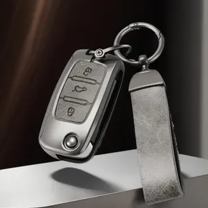 For VW Car Key Fob Cover Car Key Protector with Keychain Heart Shape, Zinc Alloy Car Key Case Shell Car Key Accessory for Volkswagen Beetle Gti Jetta Passat Tiguan Car Key Holder