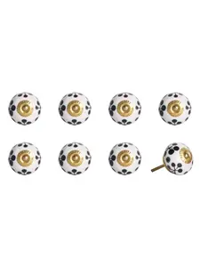 212 MAIN Drawer Pull Knobs - 1.5 in, Black & White, Hand-Painted Ceramic-Metal, Set of 8, Traditional Home Decor for Large Appliance Parts & Accessories
