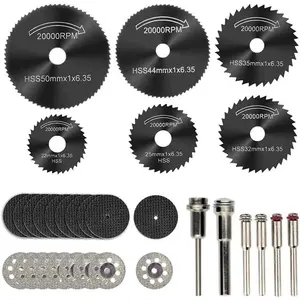 1 SET Cutting Wheels for Rotary Tool, Diamond Metal Wood Cutting Wheels and Drill Cutting Disc with 1/8" Shank and Resin Cutting Off Wheels with Mandrels for Wood Metal DIY Craft