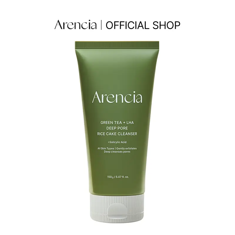 Green Tea & LHA Deep Pore Rice Cake Cleanser 5.29oz - Gentle Exfoliation & Moisturizing Formula for Sensitive Skin