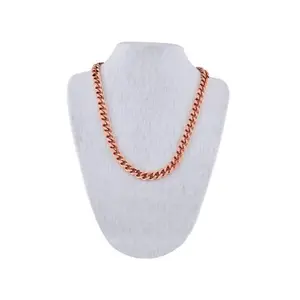 Pure Copper Chunky Cuban Chain, Heavy Solid Matelasse Cuban Links Necklaces, 24" Unisex Statement Jewelry Piece,summervibes