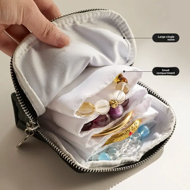 2026 New Leather Accessory Organizer, Portable Durable Multi-Layer Travel Jewelry Storage Bag for Women, Leather Accessory Organiser