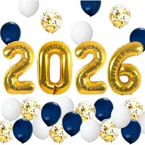 Graduation Party Supplies 2026 Decorations Kit,  2026 Balloons, Navy Blue  and White Balloons Set, Navy Blue and  Graduation Decorations 2026, Class of 2026
