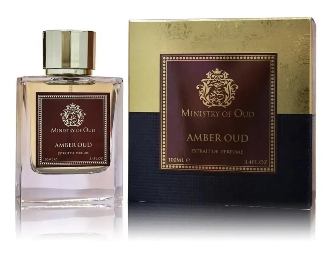 Paris Corner Ministry of Oud Amber Oud EDP Spray, 3.4 fl oz - Unisex Spicy-Oriental Fragrance with Saffron, Cinnamon, Agarwood, Citrus, Floral, Fruity, Jasmine, Lemon, Musk, Rose Notes