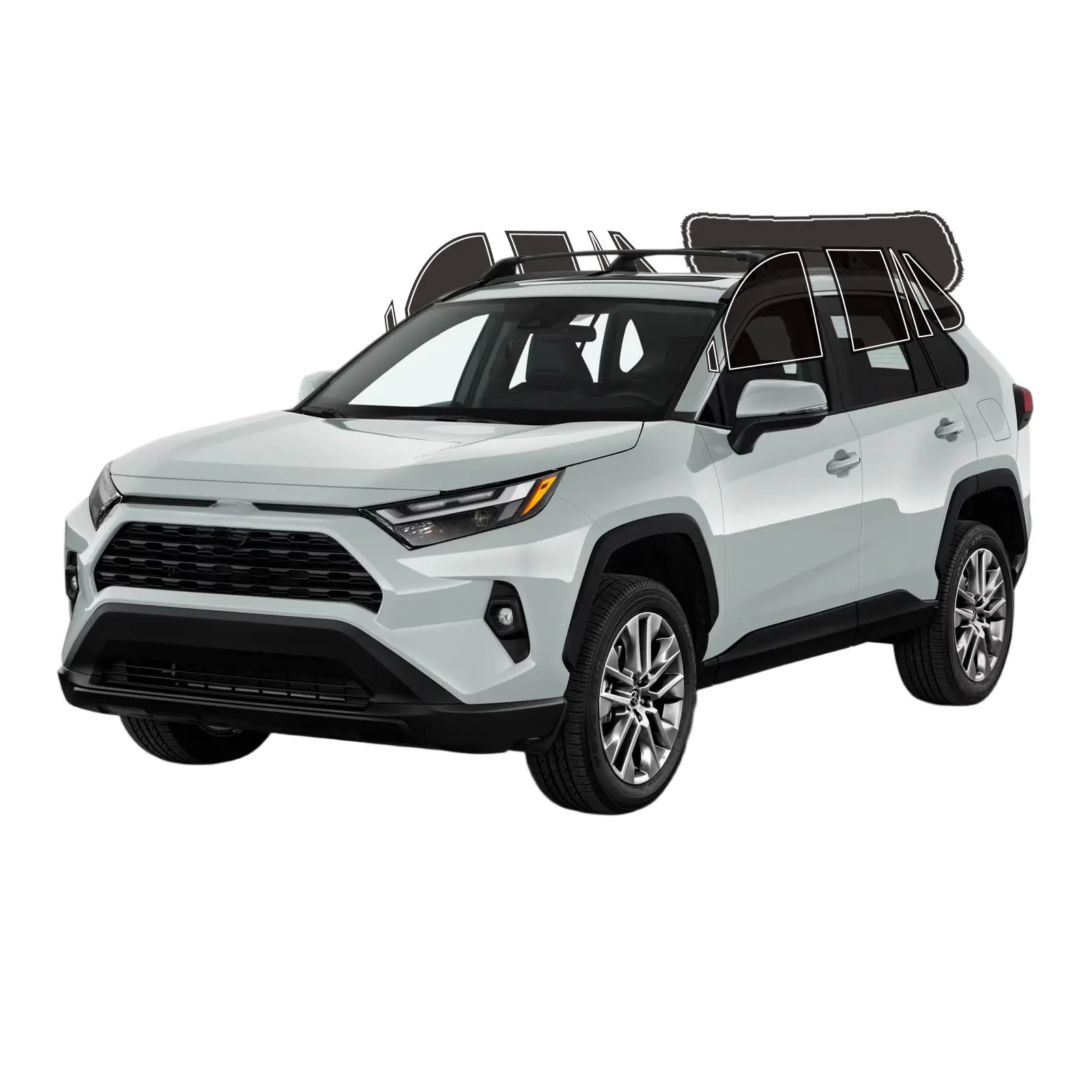 Precut 2-Ply Car Window Tint Film for Toyota RAV4 2019-2025, Anti-Shatter, UV Blocking, Privacy Protection, Easy Installation, No Trimming Needed, Heat & Glare Reduction