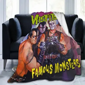 Misfits themed print super soft flannel blanket - versatile, warm and comfortable for the sofa, office, travel - a great gift for all seasons