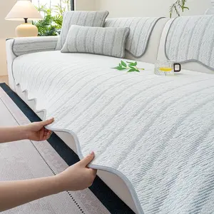 French Luxury Wave Edge Sofa Cushion, Non-Slip Breathable Cool Seat Pad, Furniture Protector, Home Decor for Bedroom Office Living Room