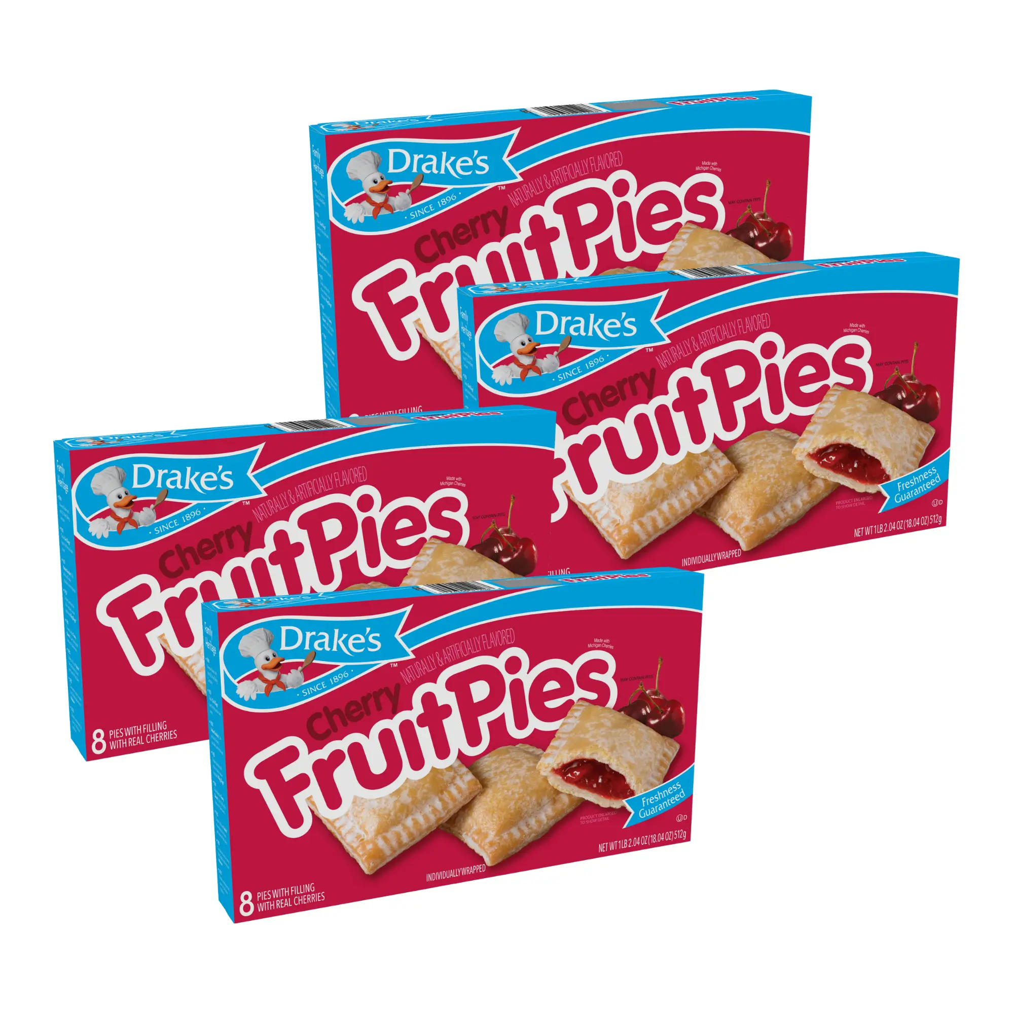 Drake's Cherry Fruit Pies, 4 Box Bundle