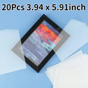20 Pieces Transparent Acrylic Sheets 3.94 x 5.91inch, Clear Acrylic Panels, PVC Material, for Sign Making, Picture Frame Glass Replacement, Greenhouse Roof Glazing - Home Improvement. Decor Photo Artwork Painting Set