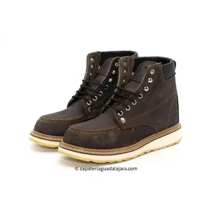 MOC TOE 6" CHOCOLATE LEATHER WORK BOOT-HB80194