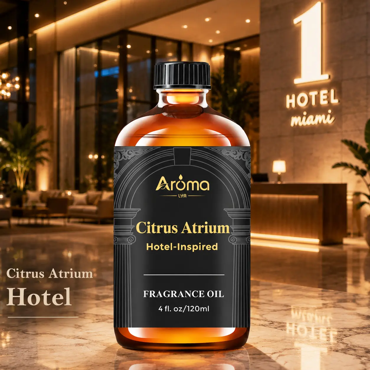 Hotel Diffuser Oil My Way Inspired by 1 Hotel Miami 120ml- Citrus Atrium Hotel Essential Oil- Orange, Ylang-Ylang Fragrance Oils for Diffusers Pleasant Fragrant