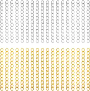 200Pcs Chain Extender for Jewelry Making, Silver and Gold Extension Tails for Necklaces, Bracelets, Anklets, Key Chains - Removable