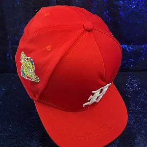R Red Hat Golden Age Adjustable Snapback Cap for Men Women Trendy Fashion Accessory