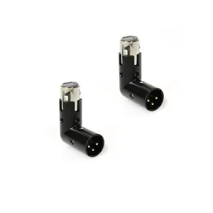 LYXPRO XLR Angle Adapter Dual Male & Female 4 Adjustable Angles Right Left 90 Degree for Mixers 2 Pack High-Quality 3-Pin XLR Connection