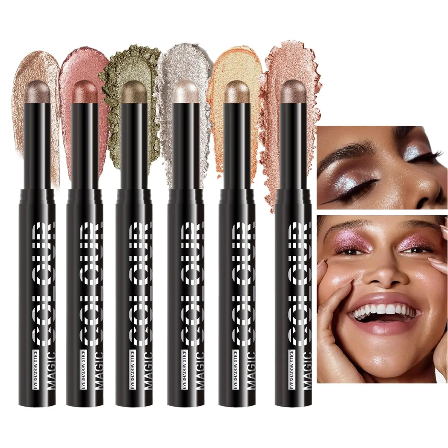 6 Pcs Cream Eyeshadow Stick Set Matte Shimmer Highlighter Pencil Waterproof Long Wear Eye Makeup Crayon 6 Pcs Cream Eyeshadow Stick Set Matte Shimmer Highlighter Pencil Waterproof Long Wear Eye Makeup Crayon