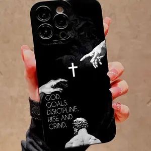Cross & Jesus Pattern Phone Case, Anti-drop Cellphone Protective Case, Total Protective Shockproof Mobile Phone Cover for iPhone 11/12/13/14/15 Pro Max, Casing, Phone Protector Cover