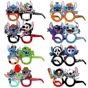 Disney Stitch Halloween Decorative Glasses Set of 8 - Fun Character Designs for Festive Celebrations