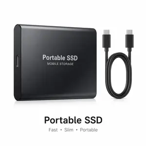 portable External SSD flash disk Drive large capacity external hard drive - 1TB/2TB/4TB USB 3.0 High-Speed Slim Metal Storage Device for Laptop, Camera, Photos, Videos & Files pc mac flash memory card