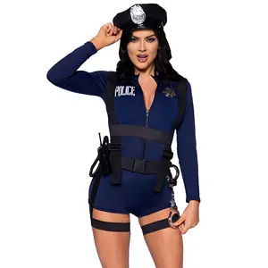 Policewoman Uniform Blue Police Costume Halloween Game Uniform Cosplay Costume