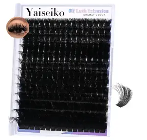 Yaiseiko Fluffy Lash Clusters 300D Thick Long 12-25mm Volume Cluster Eyelash Extensions 224Pcs Wispy Individual Lashes D Curl Waterproof Eyelash Clusters Soft False Eyelashes DIY at Home