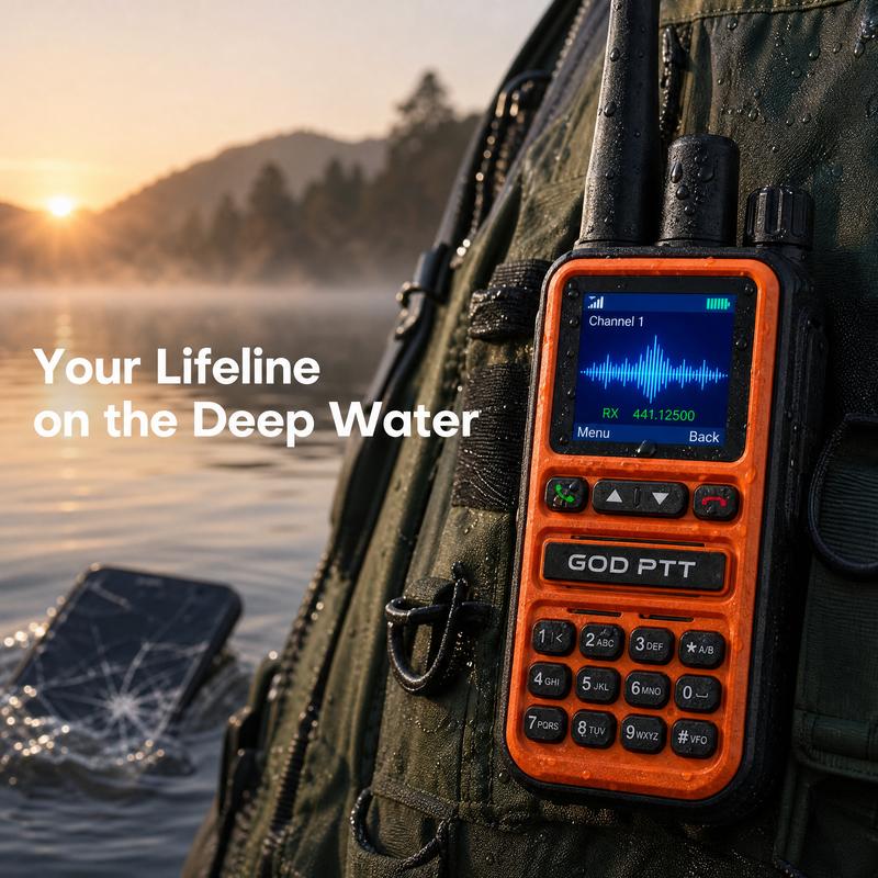 Dual-Mode Digital Walkie Talkie - USB-C Programming Antenna, RF+Cellular Phone Call, SOS Function, Splashproof Rugged Long-Range 2-Way Radio for Family Safety, Camping Emergency Use