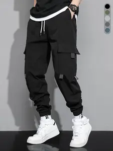 pocket sweats Men's Multi-Pocket Jogger Work Pants with Drawstring Waistband Durable Casual Tactical Style for Daily Commuting & Outdoor Activities  Customized  Trouser cargo pants for men