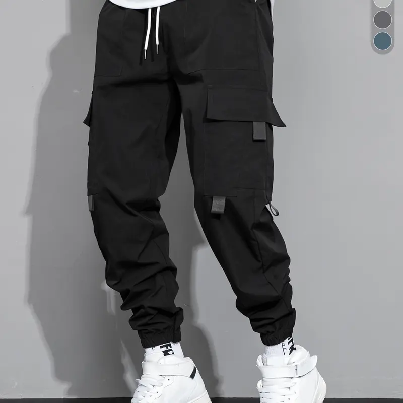 pocket sweats Men's Multi-Pocket Jogger Work Pants with Drawstring Waistband Durable Casual Tactical Style for Daily Commuting & Outdoor Activities Customized Trouser cargo pants for men