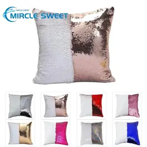 MiRcle Sweet Sequin Pillow Covers 40x40CM Mermaid Light Gold Flip Glitter Reversible Personalized Sublimation Blanks DIY Print