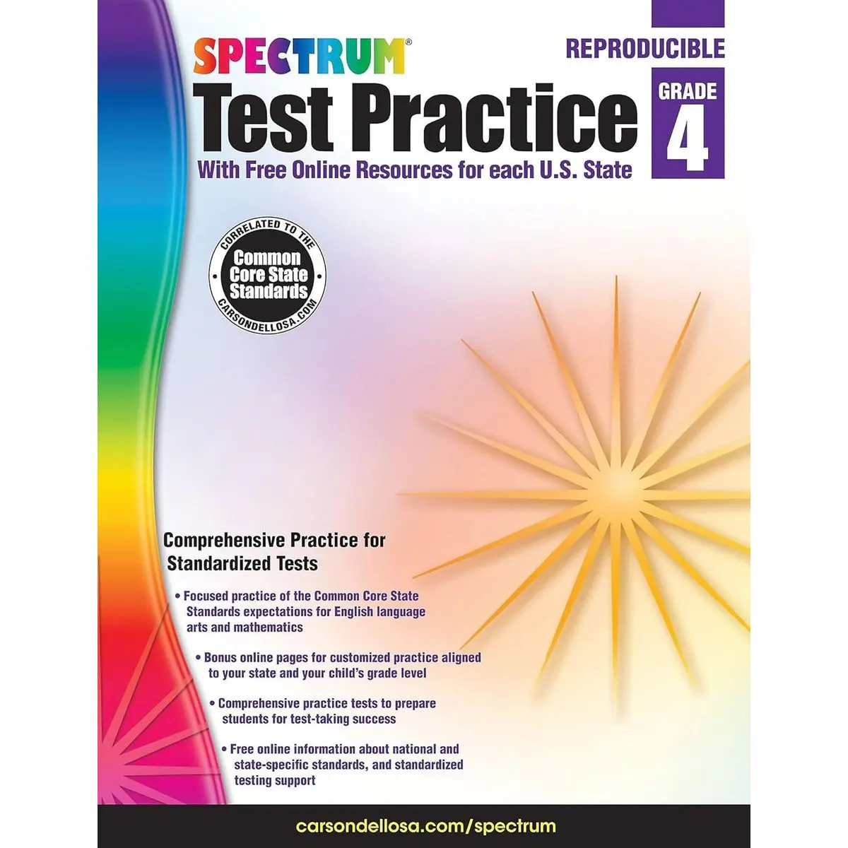 Carson Dellosa Spectrum 4th Grade Test Practice Workbook All Subjects, Ages 9 to 10, Grade 4 Test Practice Math, Language Arts, Reading Comprehension, ... Writing, and Math - 160 Pages (Volume 64) Paperback – January 2, 2013
