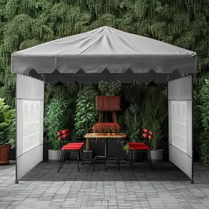 4 Pcs Canopy Sidewalls with Windows for 10 x 10 ft -up Tent - Light Gray