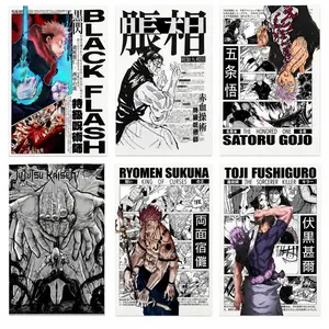 Jujutsu Kaisen Anime Canvas Poster Set, Yuji Itadori, Choso, Satoru Gojo, Mahito, Ryomen Sukuna, Toji Fushiguro Manga Wall Art Prints, Japanese Character Room Decor for Bedroom, Dorm, Game Room, Office, Living Room, Gift for Anime Fans