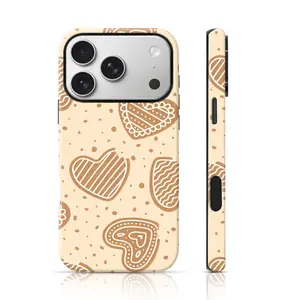 Gingerbread Heart Cookie All Over Print Design Phone Case TPU for iPhone 17 Pro Max/16 Pro Max /15Pro Max 15/14/13/12 & Samsung S26 /S25Ultra Unique Phone Case