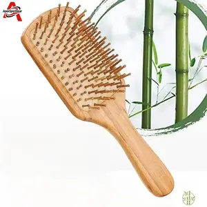 ApexSportGear Bamboo Hair Brush, Scalp Massage Comb, Dry Wet Use Detail Comb, Portable Durable Hair Comb for Women and Men, Ideal for Daily Styling & Hair Care