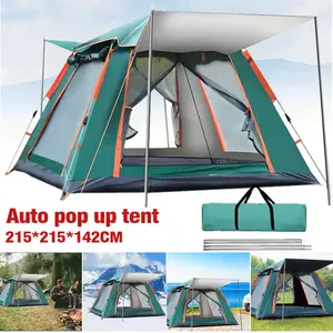 Automatic Open Camping Tent Waterproof Sun-Protection Beach Camping Tent Foldable Anti-UV Shade 3-6 People Outdoor Family Tents