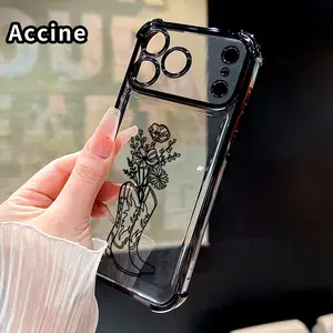 Cowboy Boots Pattern Four Corner Anti-Fall Phone Case Transparent Electroplated Protective Cover for iPhone 17 16 Pro Max 15 Plus 14 13 12 11 E Air