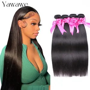 Brazilian Straight Human Hair Bundles Hair Weaves Bundles Raw Hair Straight Hair Extension Natural Color Does not apply