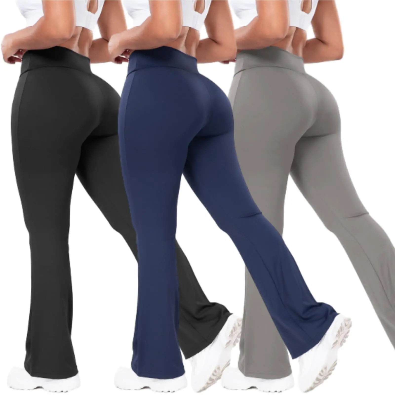 Arsoxy Women High-Waisted Crossover Yoga Flared Legging Pants Bootcut Casual Gym Workout Clothes