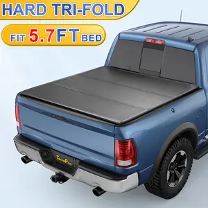 TonnePlus FRP Hard Tri-Fold Truck Bed Tonneau Cover Compatible with 2009-2026 Dodge Ram 1500 w/o RamBox (Inclu. Classic & New Body) ; Lightning | 5.7FT 5'7" (67") Bed |