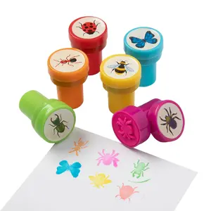 1 1/2" Bug Self-Inking Bright Color Plastic Stampers - 24 Pc.