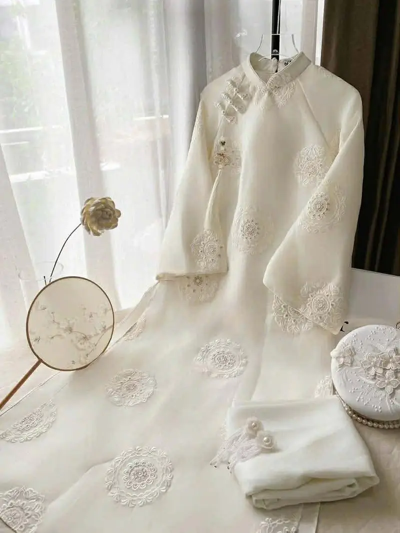 embroidered dress midi Ethereal Bloom Tiered Embroidered Midi Dress – VICI main image 0