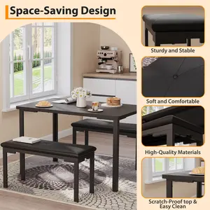 New Upgraded 03 style 1+2 bench soft padded dining table and chairs