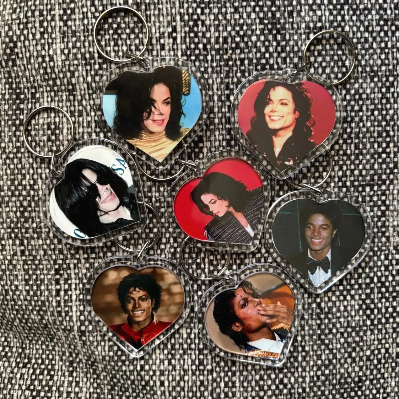 Michael Jackson Heart Keychains