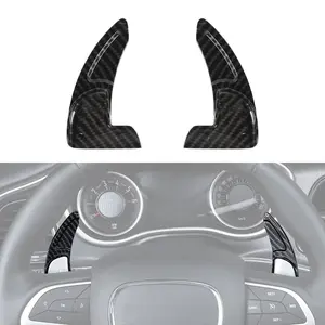 Aluminum & Carbon Fiber Paddle Shifter Trim Covers for Dodge Challenger & Charger 2015+