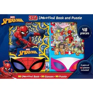 Marvel Spider-Man: 3D Look and Find Book and Puzzle -- Art Mawhinney - Hardcover