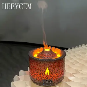 Volcano Flame Humidifier, Dual-Color Lighting with Cute Smoke Ring Night Light, Humidifier for Bedroom, Room & Office – Home Décor, Winter & Holiday Gift