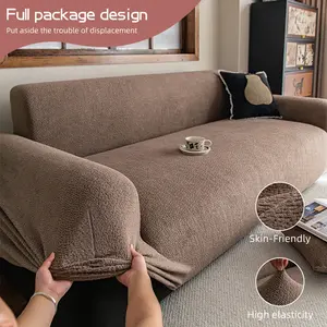 High Elasticity Minimalist Elastic Sofa Slipcover, Stretch Sofa Cover, Pet Friendly Anti-Slip Dustproof Wear-Resistant, Indoor Outdoor Use, Modern Style Full Coverage
