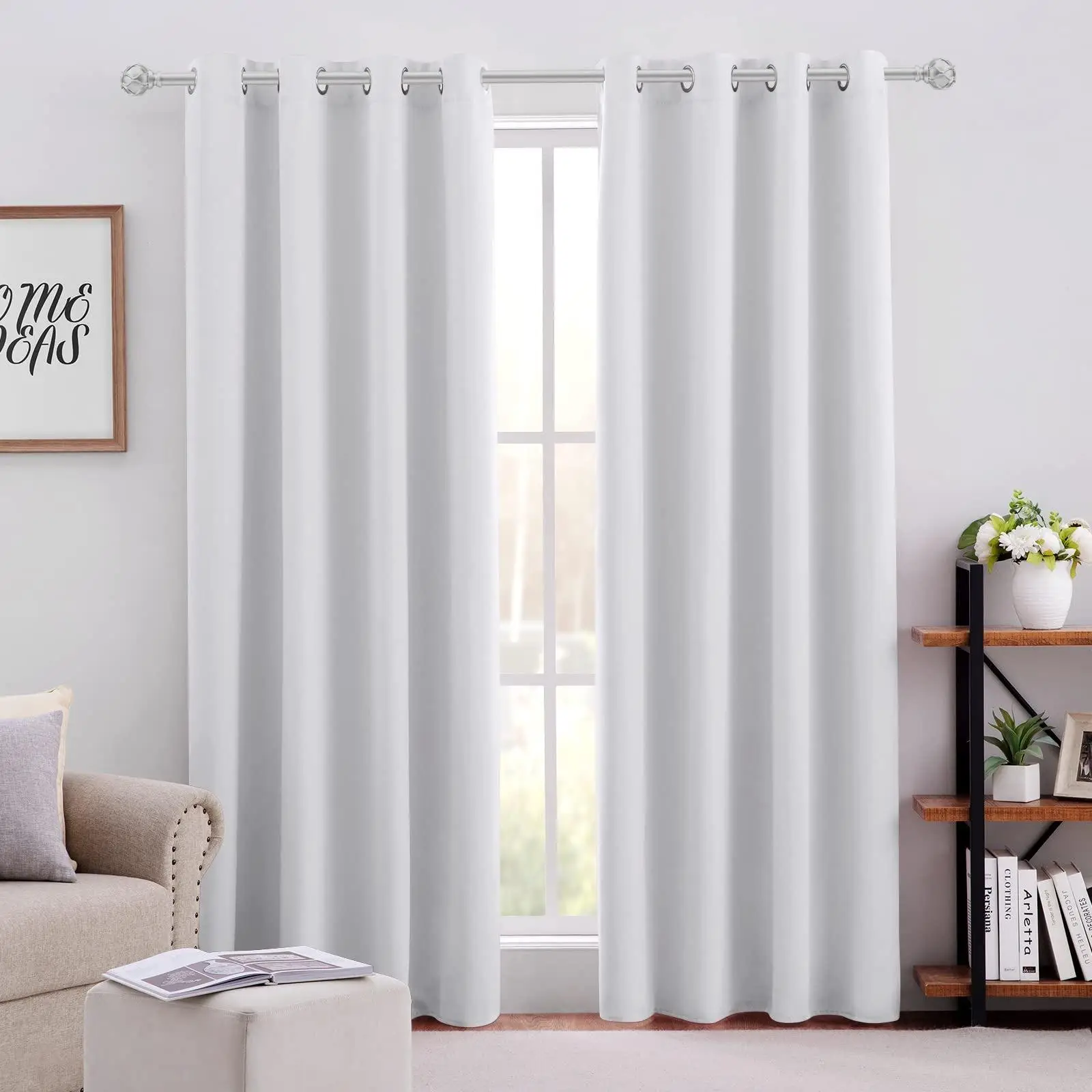 Solid Color Curtain, 2 Counts Modern Plain Drapes, Black Out Curtains, Blinds for Windows, Blackout Thermal Curtains for Bedroom, Living Room, Office,