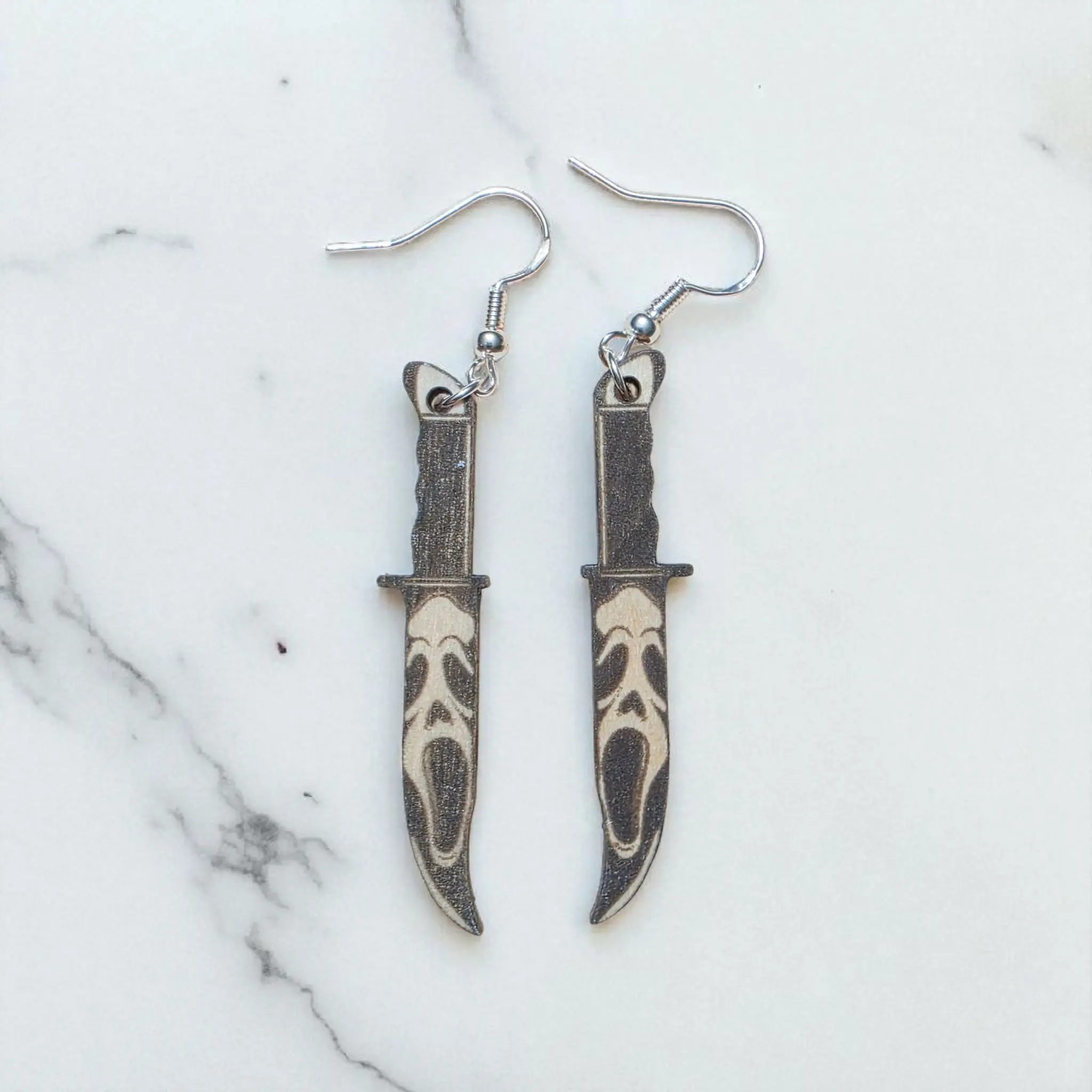 Ghostface Knife Earrings | Horror | Halloween | Lightweight | Hypoallergenic